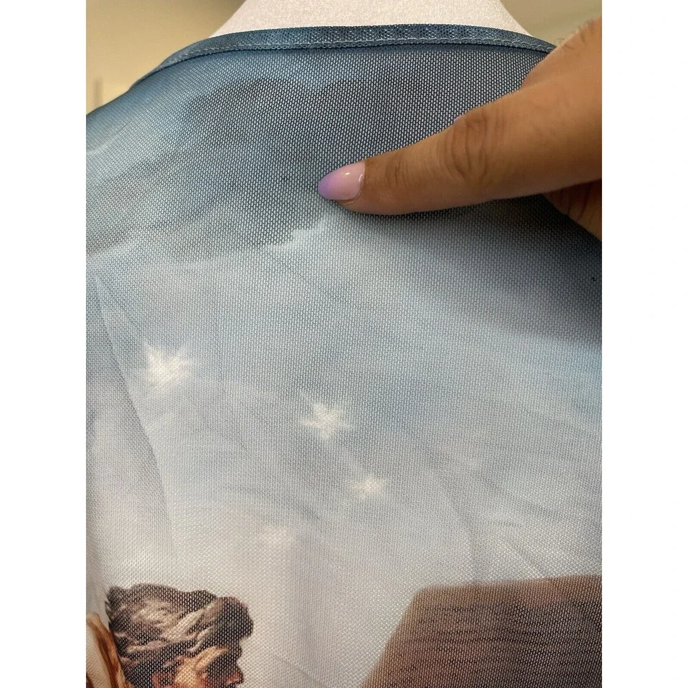 Art To Wear Womens M L Abstract mesh long sleeve lace bodysuit Y2K Whimsigoth - Picture 15 of 16